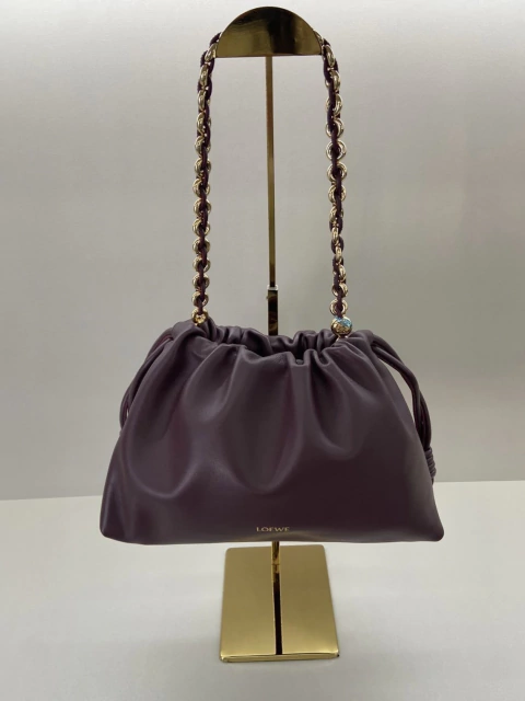 Bolsa Loewe Flamenco Bordo Vinho Italiana