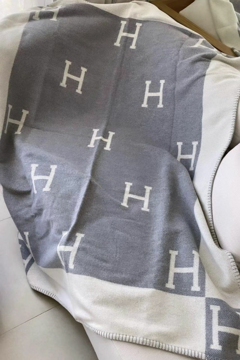 Cobertor Manta Avalon Hermès Cinza Italiana