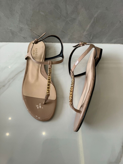 Rasteira Gucci Nude Italiana