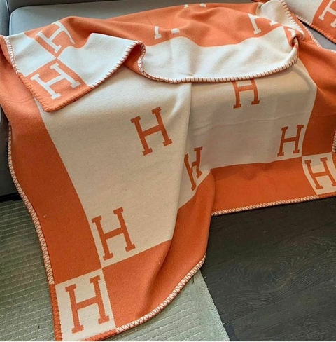 Cobertor Manta Avalon Hermès Laranja Italiana