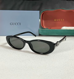 Óculos Gucci Preto com Prata Italiana - comprar online