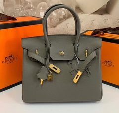 Bolsa Hermes Birkin 30 Cinza Chumbo Italiana