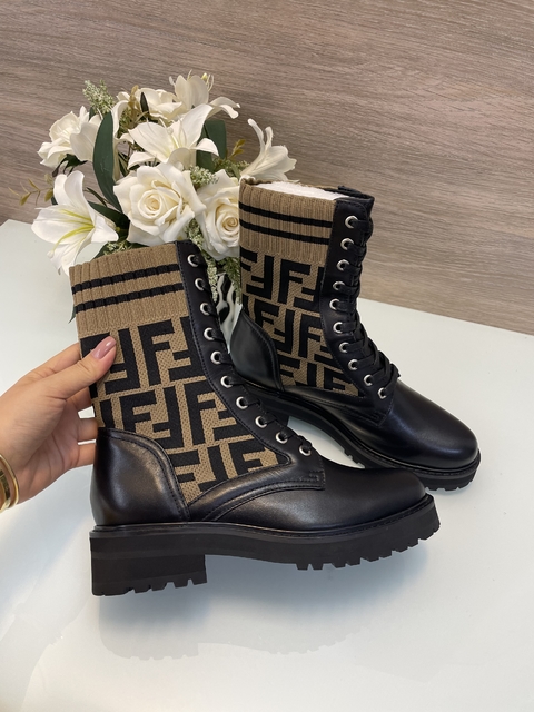 Bota Rockoko Fendi Preta Italiana