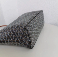 Bolsa Goyard St Louis Preto Com Alças Caramelo Média Italiana