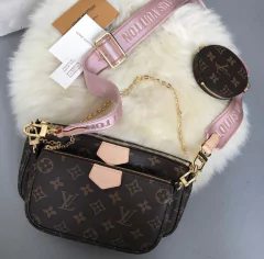 Bolsa Louis Vuitton Multi Pochette Accessoires Alça Rosa