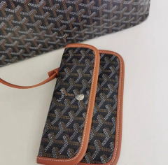 Bolsa Goyard St Louis Preto Com Alças Caramelo Média Italiana na internet