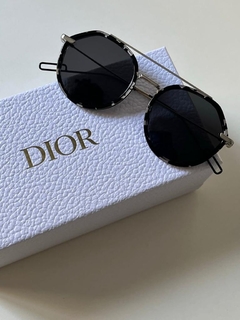 Óculos Dior Preto e Prata Italiana