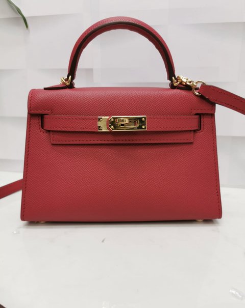 Bolsa Hermes Kelly Mini 20 Vermelho Italiana