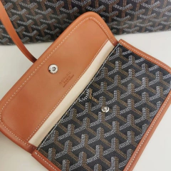 Bolsa Goyard St Louis Preto Com Alças Caramelo Média Italiana - Bolsas e Grife