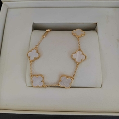 Pulseira Van Cleef Madrepérola Com Dourado Italiana