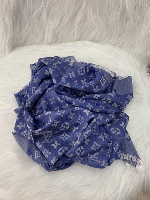 Pashmina Echarpe Xale Louis Vuitton Azul Jeans Italiana