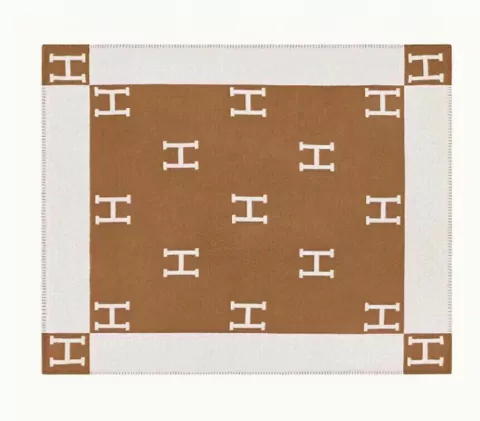 Cobertor Manta Avalon Hermès Caramelo Italiana