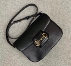 Bolsa Gucci Horsebit 1955 Preta Tiracolo Italiana - Bolsas e Grife