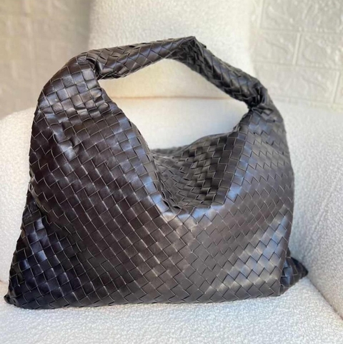 Bolsa Bottega Hop Grande Marrom Café Italiana