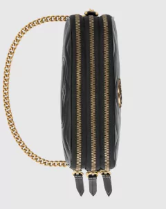 Bolsa Gucci Marmont Mini Zíper Triplo Preto Italiana - Bolsas e Grife