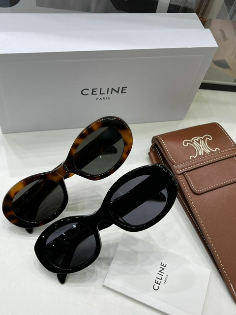 óculos celine triomphe oval com bolsinha italiana