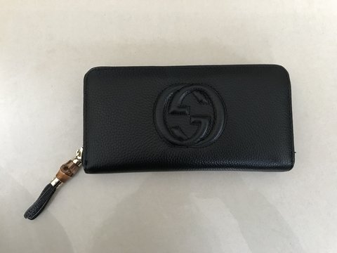 Carteira Gucci Soho Ziper Preta Italiana
