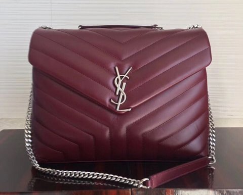 Bolsa YSL Loulou Média Vinho Italiana