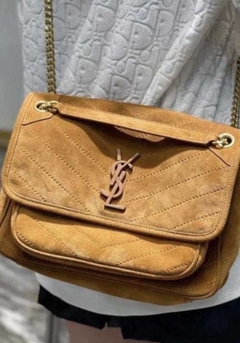 Bolsa YSL Niki Camurça Caramelo Italiana
