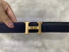 Cinto Hermès Dupla Face Azul Marinho Italiana na internet