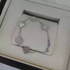 Pulseira Van Cleef Madrepérola Com Prata Italiana