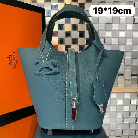 Bolsa Hermes Picotin Lock Azul Italiana