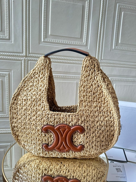 Bolsa Celine Panier Hobo Palha Rafia Italiana