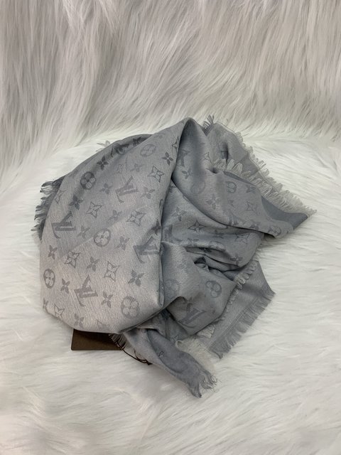 Pashmina Echarpe Louis Vuitton Cinza Contraste Italiana