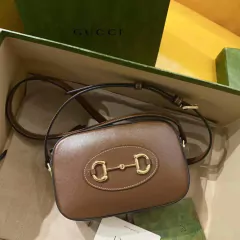 Bolsa Gucci Horsebit Pequena Marrom Italiana