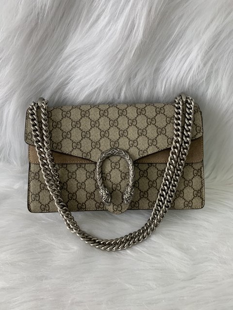 Bolsa Gucci Dionysus Bege Média Italiana