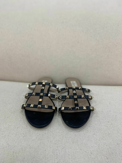 Flat VLTN Preta com Dourado Italiana