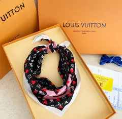 Lenço Louis Vuitton Preto Estampado Italiana