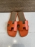 Rasteira Flat Hermes Oran Laranja Italiana - comprar online