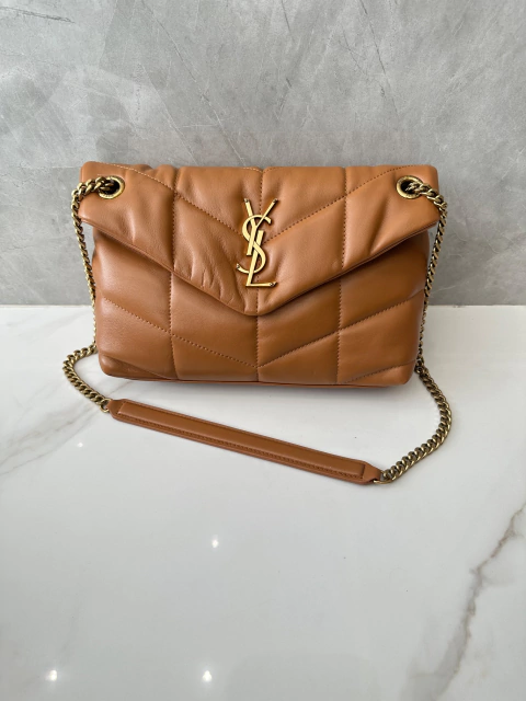 Bolsa YSL Loulou Puffer Caramelo Italiana