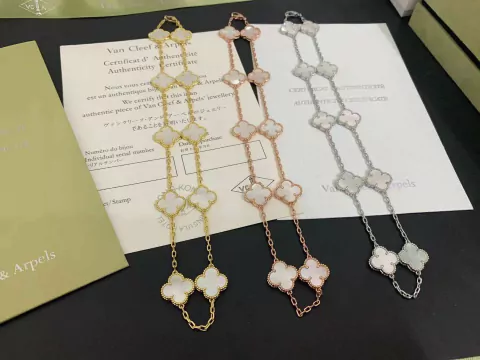 Colar Van Cleef 10 Trevos Madre Pérola Italiana