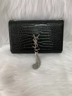 Bolsa YSL Kate Croco Preta Italiana - comprar online