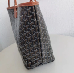 Imagem do Bolsa Goyard St Louis Preto Com Alças Caramelo Média Italiana