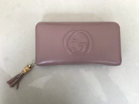 Carteira Gucci Soho Ziper Nude Italiana