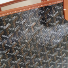 Bolsa Goyard St Louis Preto Com Alças Caramelo Média Italiana - Bolsas e Grife