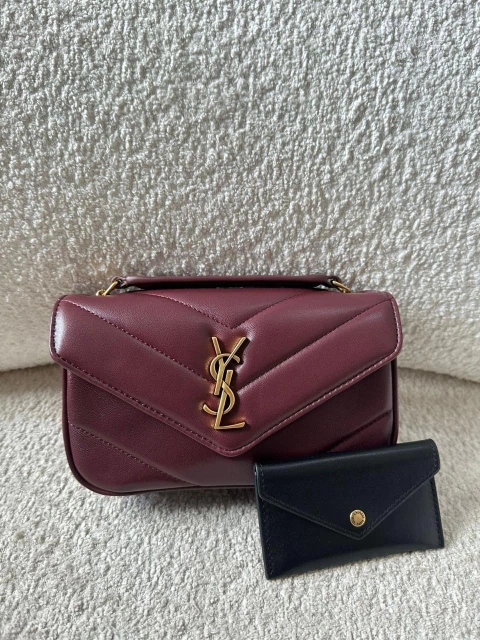 Bolsa YSL Loulou Mini Vinho - comprar online