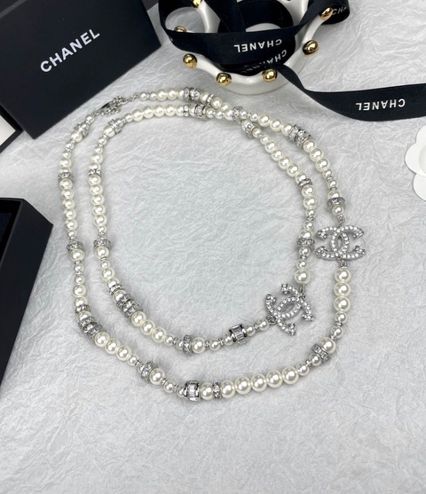 Colar Pérolas com Strass Italiana