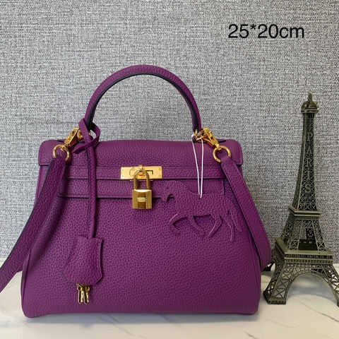 Bolsa Kelly 25 Roxa Togo Italiana