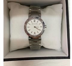 Relógio Bulgari Prata Fundo Branco Italiana