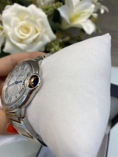 Cartier Ballon Bleu Fundo Branco Prata E Rose - loja online
