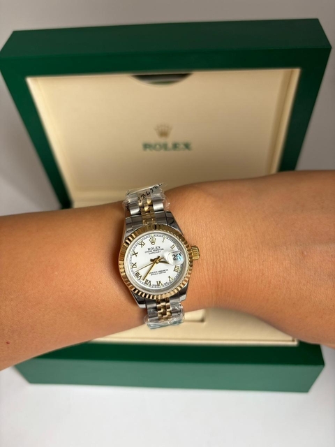 Relógio Rolex 28mm Prata com Dourado Italiana - comprar online
