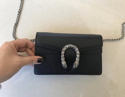 Bolsa Gucci Dionysus Super Mini Preta Italiana