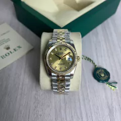Relógio Rolex 36mm Prata com Dourado Italiana
