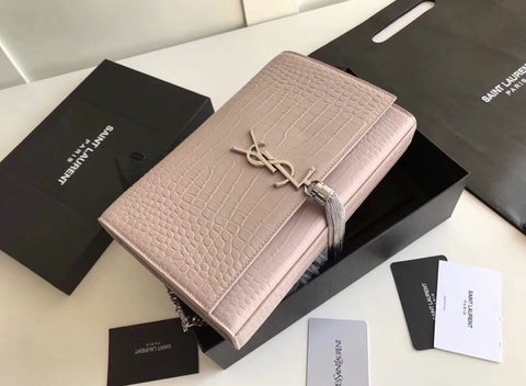 Bolsa YSL Kate Croco Rosa Italiana