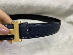Cinto Hermès Dupla Face Azul Marinho Italiana - comprar online