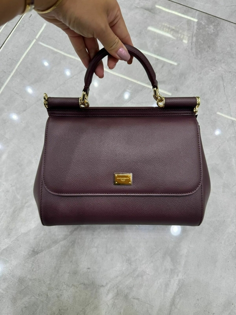 Bolsa D&G Sicily Mini Vinho Italiana